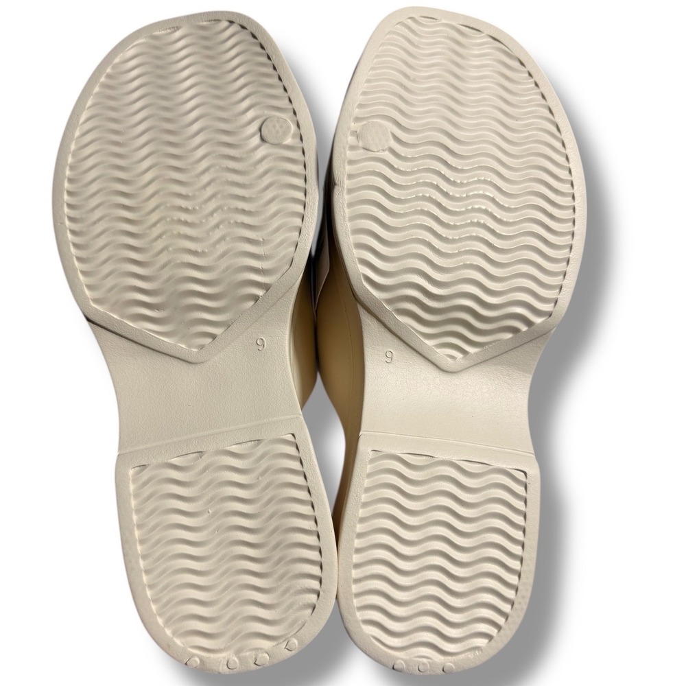 NWT Lili & Oumer Women Cream Platform Slide Sandals Mules Sz 9 - Picture 5 of 9